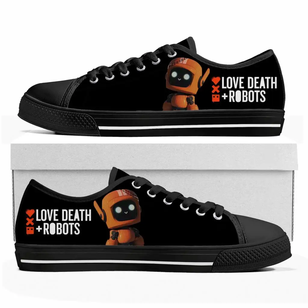 Love Death Robots Low Top Sneakers Mens Womens Teenager Canvas High Quality Sneaker Casual Custom Made Shoes Customize DIY Shoe