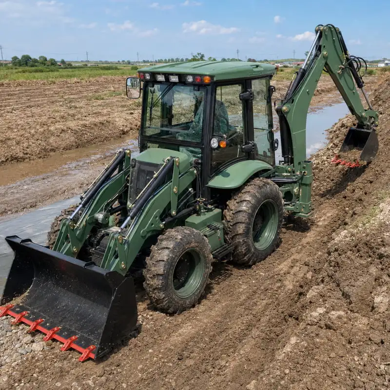 Heavy Duty 4x4 Backhoe Loader Customized Configuration Strong Boom Loader Bucket Front End Loader Backhoe for Road Trenching