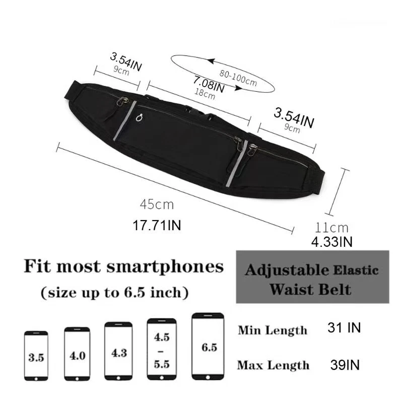 กระเป๋าคาดเอวแบบซ่อนสำหรับวิ่ง สำหรับผู้ชายและผู้หญิง ใส่โทรศัพท์มือถือ เหมาะสำหรับออกกำลังกาย กระเป๋าคาดเอวสำหรับวิ่ง