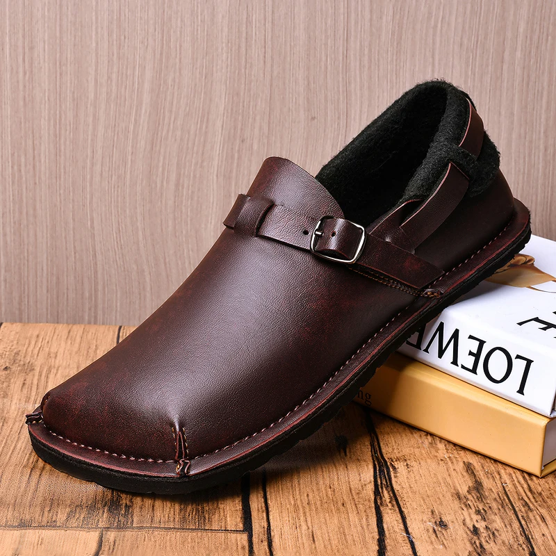 Mocassins paresseux pour hommes, grand, respirant, décontracté, semelle souple, léger, rétro, boucle personnalisée, printemps automne