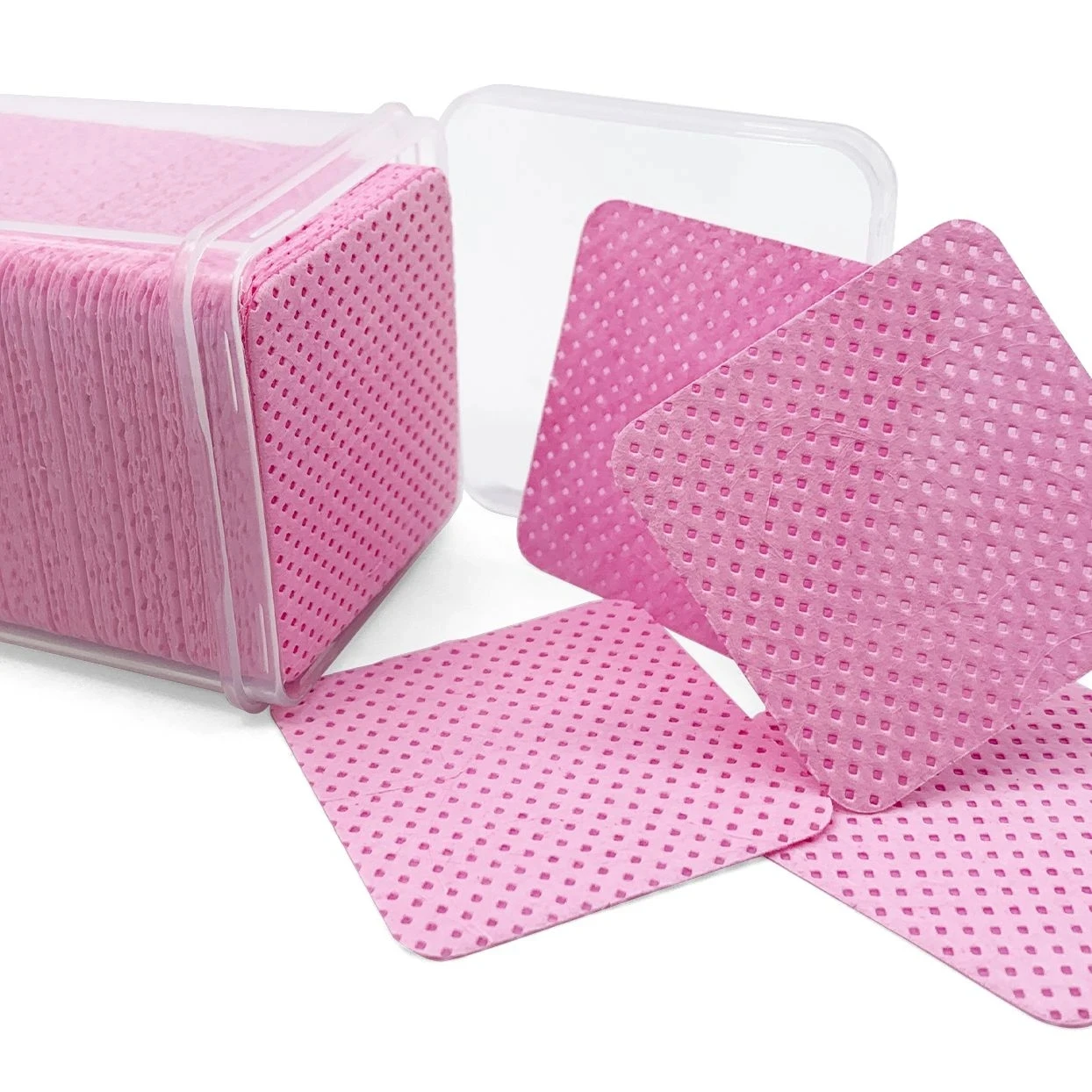 200pcs Pink Wipes Paper Cotton Eyelash Glue Remover Wipe Glue Bottle Prevent Clogging Glue Cleaning Pads Lash Extension