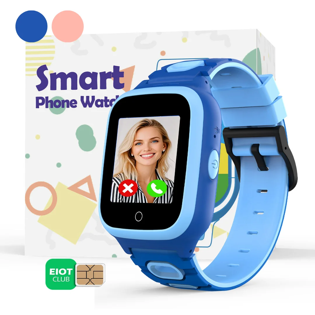 Reloj Inteligente 4G para Niños con GPS, Videollamadas, Chat de Voz, Resistente al Agua, con Tarjeta SIM y Plan Ilimitado Gratuito de 30 Días, el Mejor Regalo para Niños