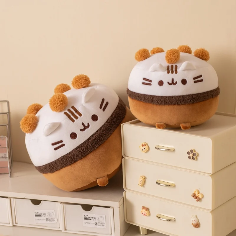 15/22 cm Spaß Nette Heiße Cookie Kuchen Katze Plüsch Puppe Fett Katze Runde Eis Kuchen Schokolade Cookie plüsch Spielzeug Für Kind Geburtstag Geschenk