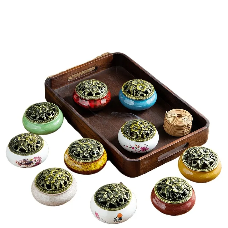 Ceramic Incense Burner Household Incense Kiln Ceramic Incense Burner Sandalwood Box Incense Diffuser Ceramic Incense Burner