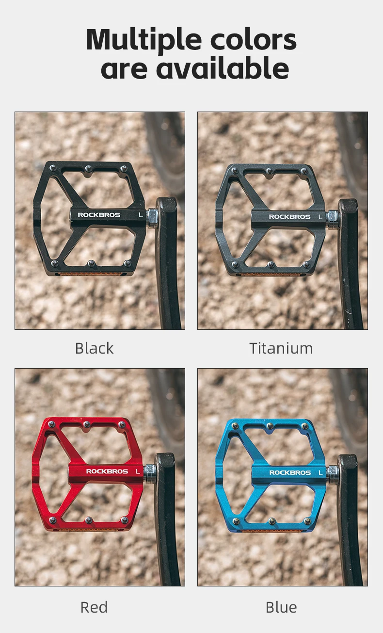 ROCKBROS Fahrradpedale, sparen Kraft, Aluminiumlegierung, rutschfest, MTB, Rennrad, Mountainbike, reflektierend, mit Kugellager, Fahrradzubehör – Detail 14
