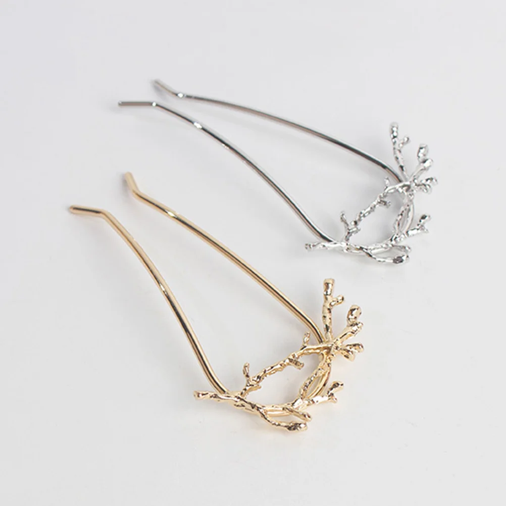 

2 Pcs Vintage U shaped Hairpins Elegant Classical Women Clips Wedding Accessories Quality Alloy Retro Bobby Graceful