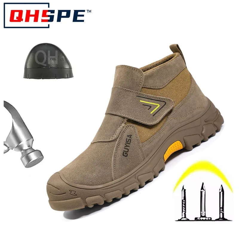 

Anti Scald Welding Work Shoes Anti-smash Anti-puncture Men and Women Safety Shoes Protective Boots Wear Resistant Suede Shoes