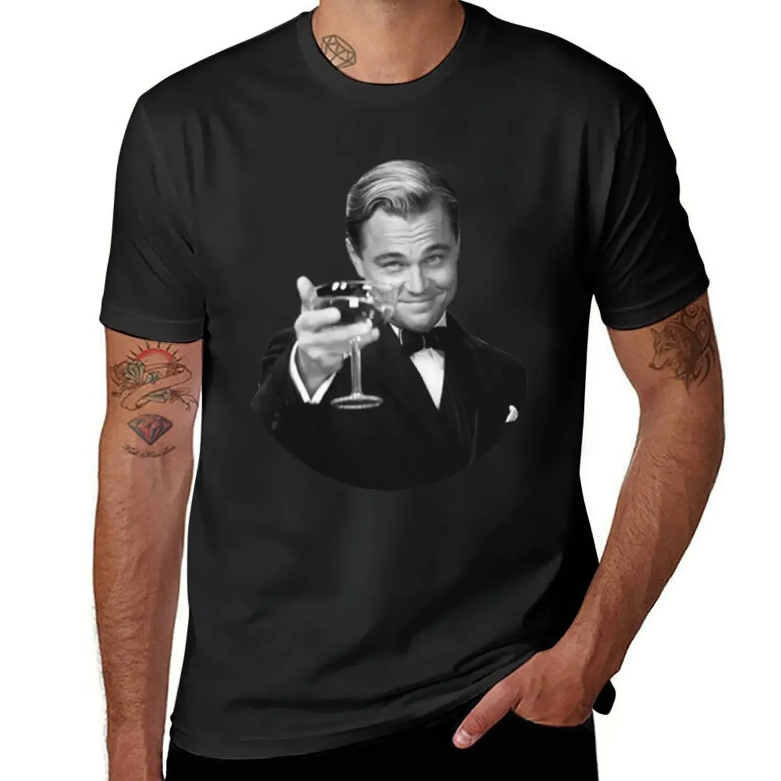 

The Great Gatsby Jay Gatsby Leonardo DiCaprio meme bw T-Shirt boys animal print vintage graphic tee vintage t shirt men