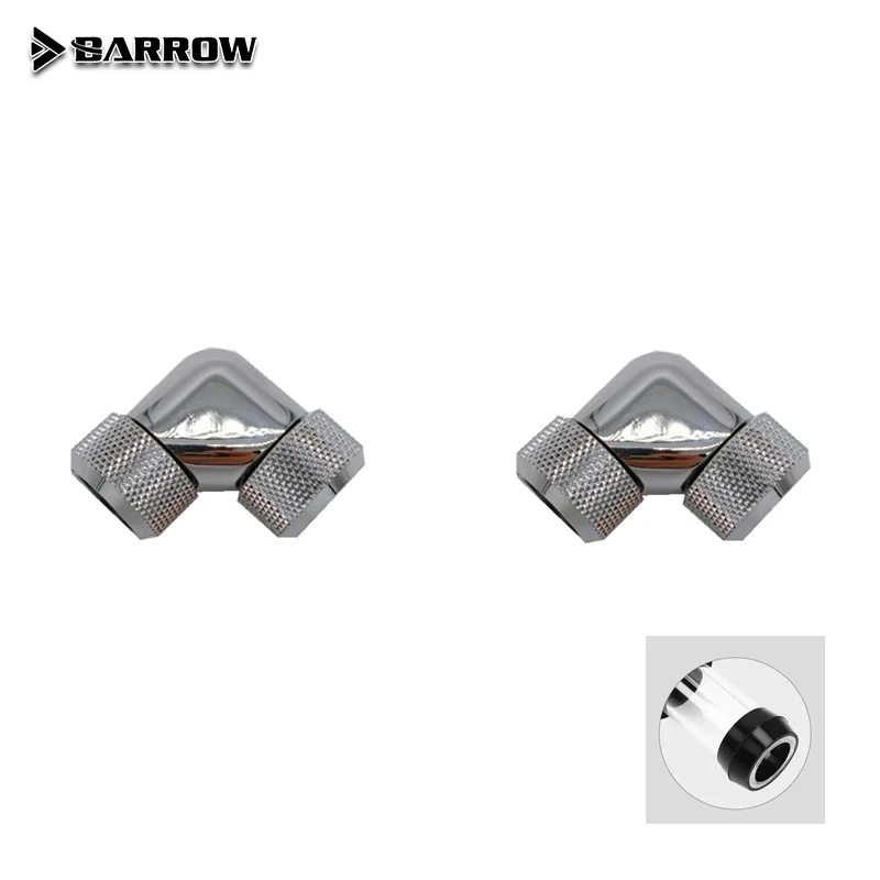 BARROW G1/4'' Hard Tube Thread Dual 90 Degree Rotary Fitting Adapter Rotating 90 Angle Adaptors Use for Od14mm/16mm TFYKN2-T