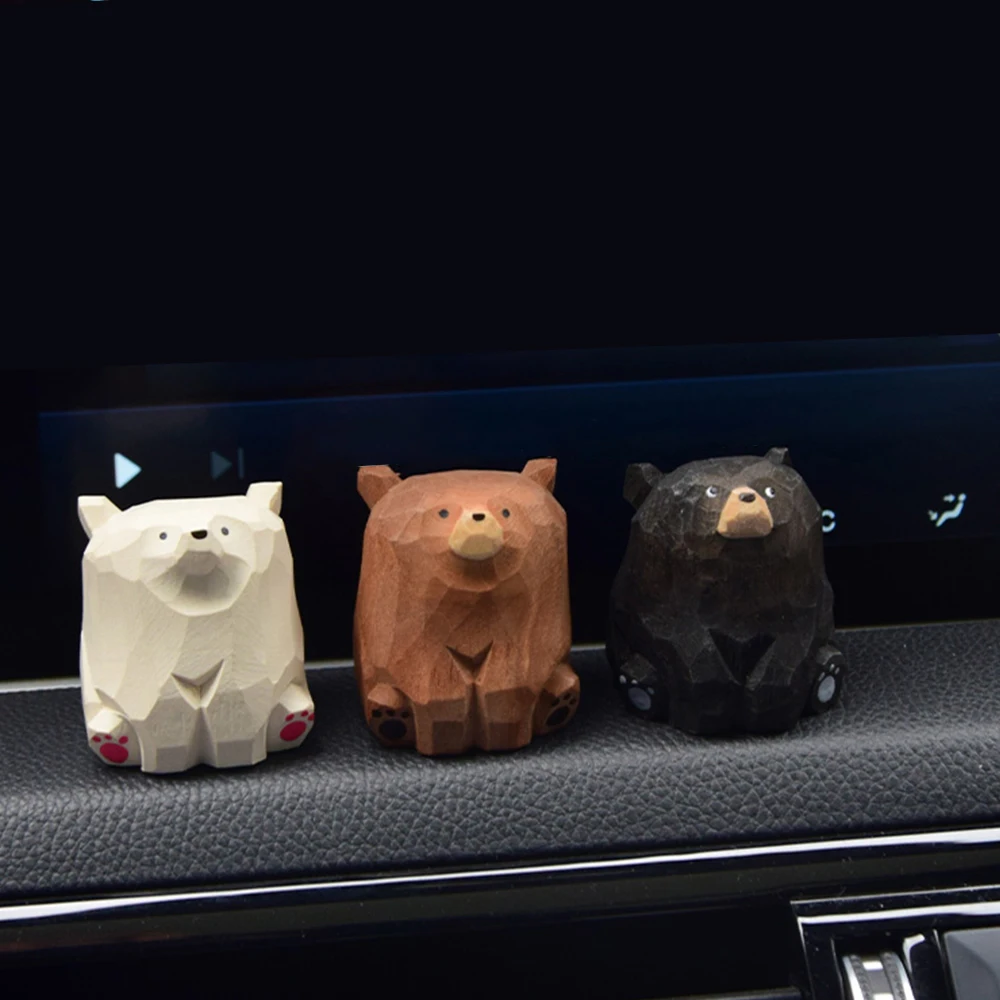 Hand-Carved Wooden Bear Set 5