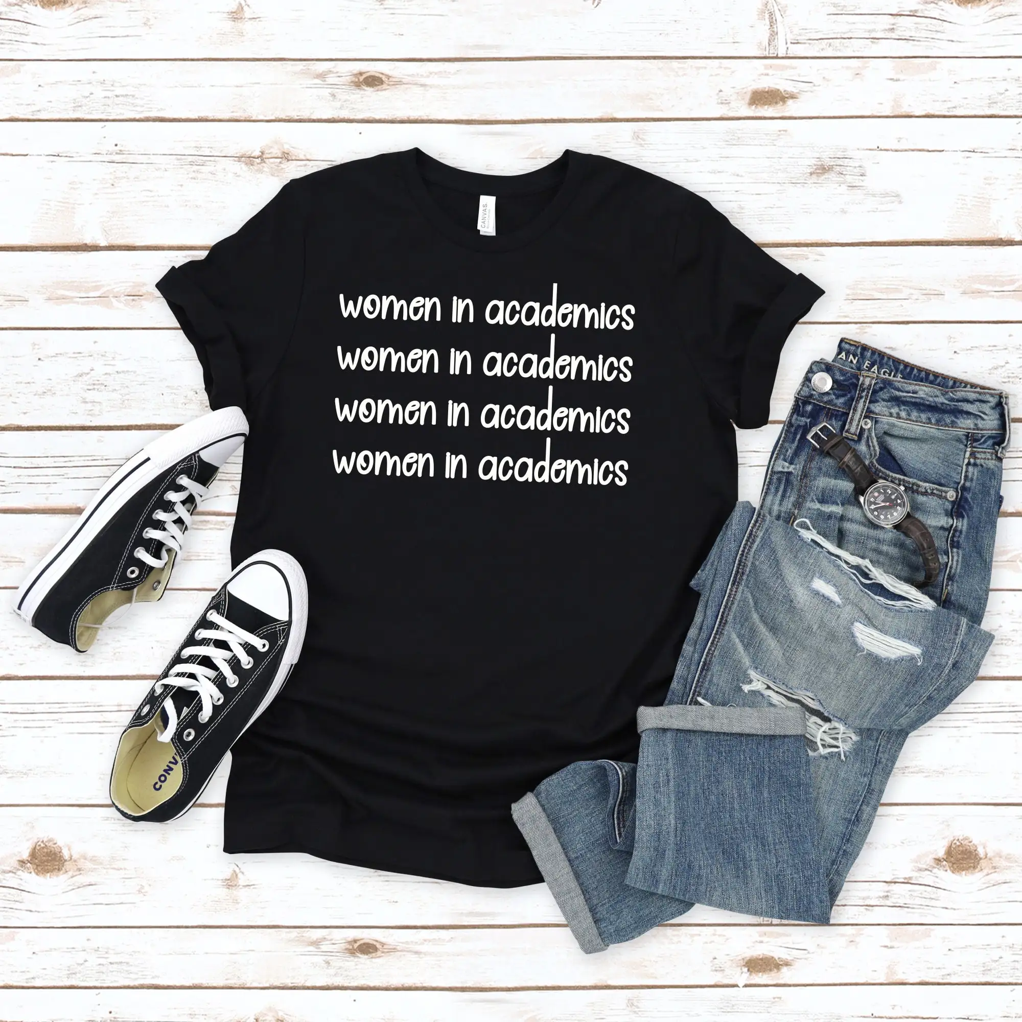 Women In Academics T Shirt Academia Teacher Back To School Dark Librarian Graduation