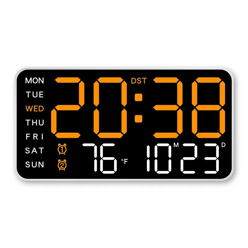 NONE Riesige intelligente digitale Wanduhr   Ein Bildschirm zur Steuerung von Zeit-Temperatur-Datum, Heimtechnik zieht voll! 4