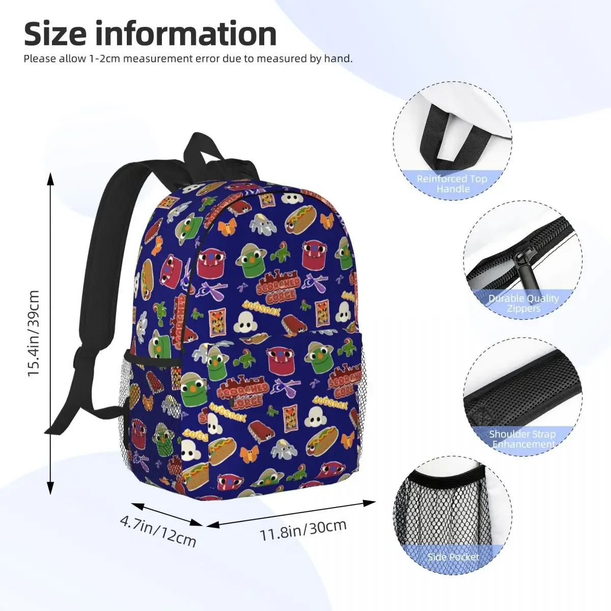 Bugsnax Fan Art Scorched Gorge Bookbag Backpacks Boys Girls Bookbag Casual Children School Bags Travel Rucksack Shoulder Bag