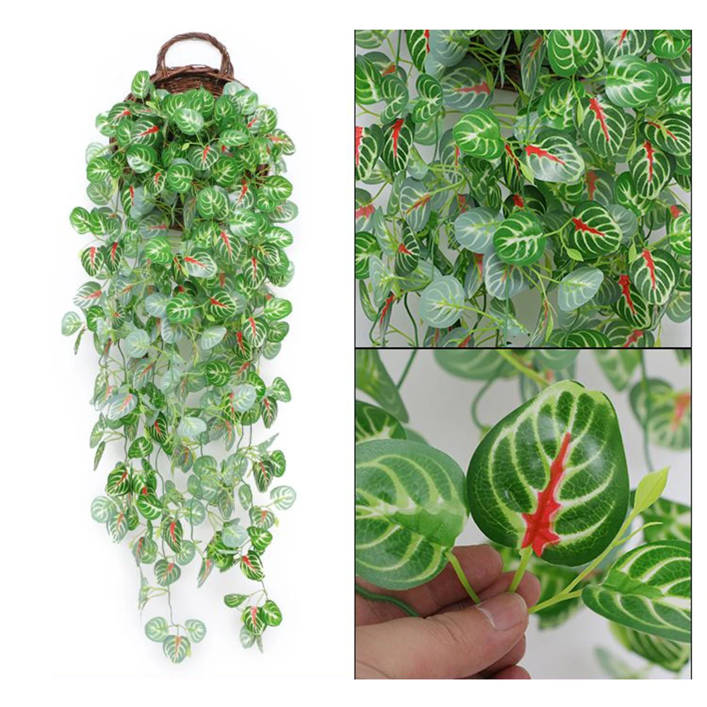 1 قطعة نبات اللبلاب الاصطناعي ورقة جارلاند دون سلة معلقة 105 سنتيمتر قماش حريري بلاستيكي لمهرجان الزفاف الديكور الحرس