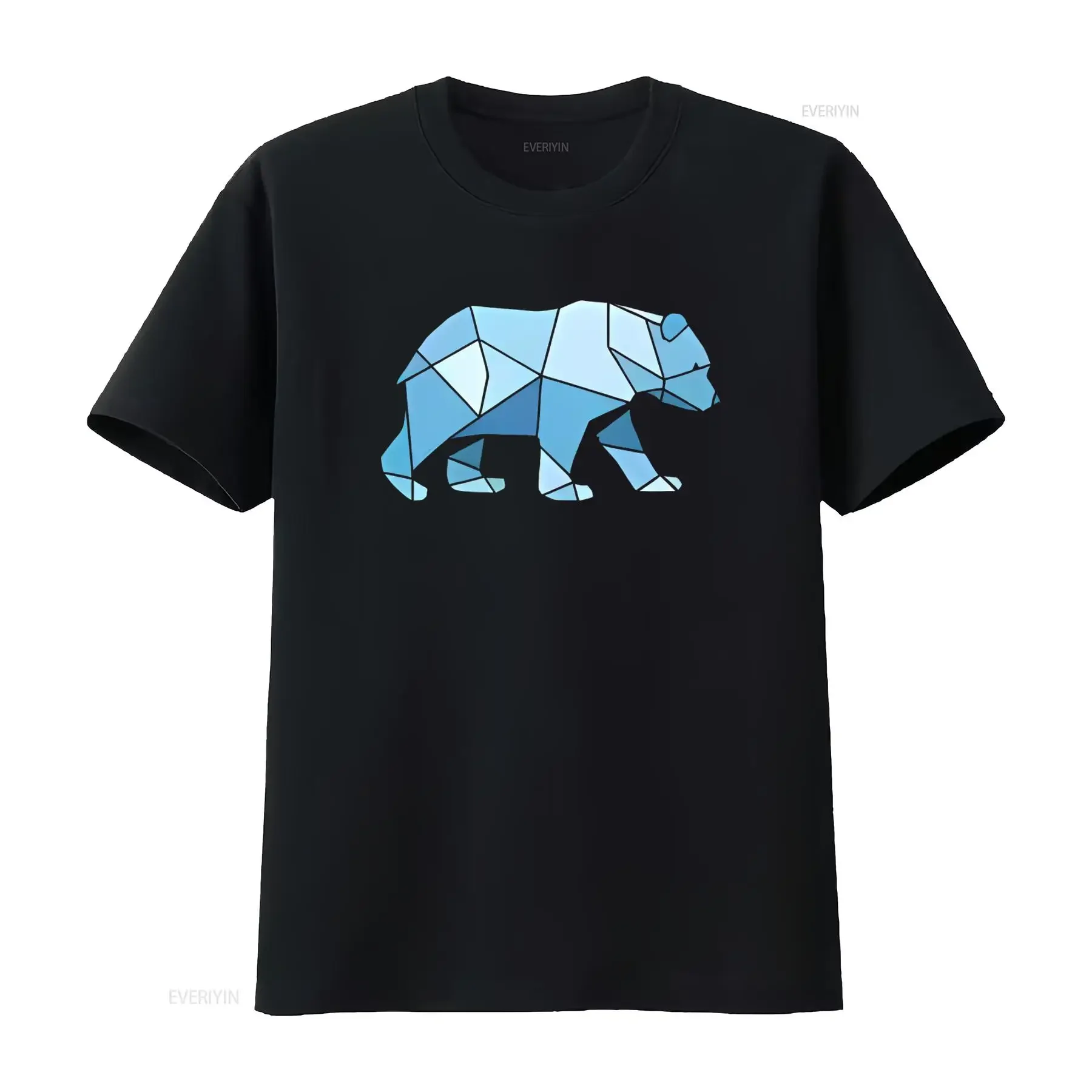 Mens Vintage T Shirt Polygon Bear Outdoor Fashion Animal Hiking  vintage Washed Casual Stretched homme Versatile