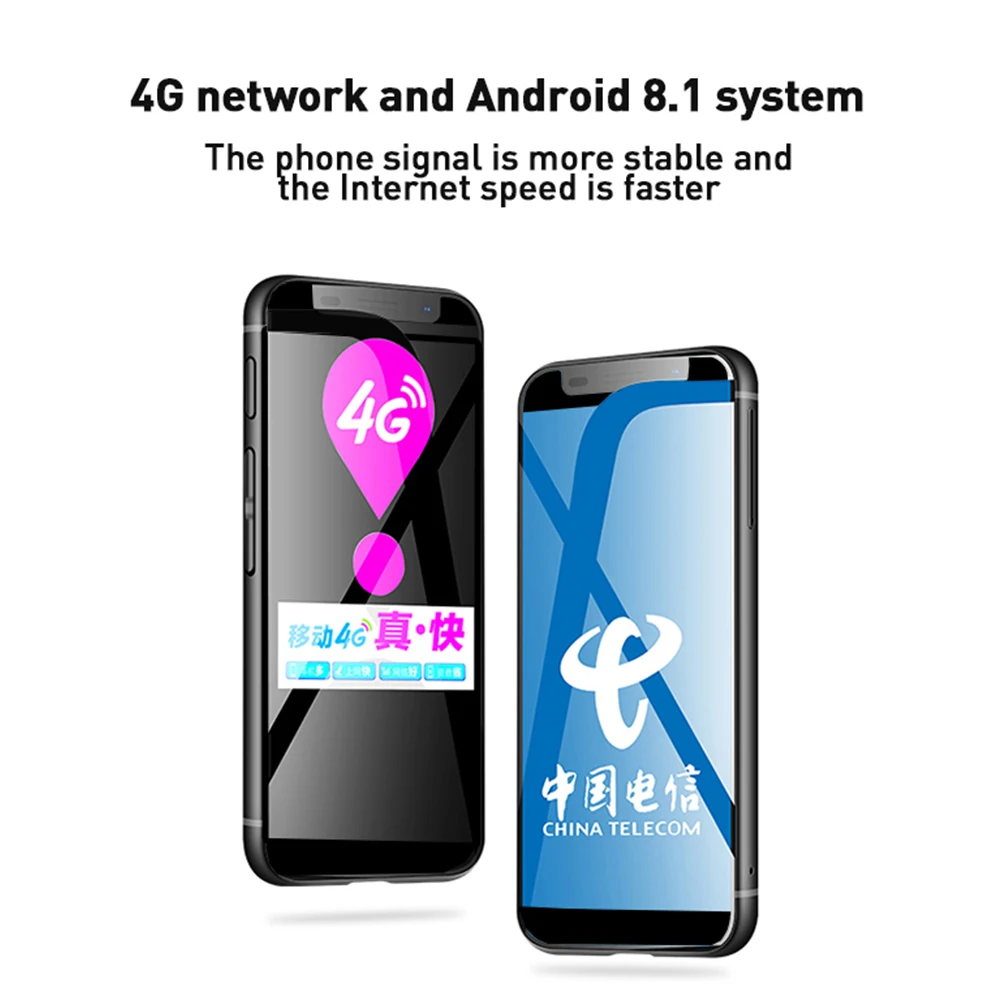 Melrose 2019 4G LTE 스마트폰, 안드로이드 슈퍼 미니 폰, 3.4 인치 울트라 슬림 쿼드 코어 휴대폰, 5MP 2000mAh 얼굴 인식