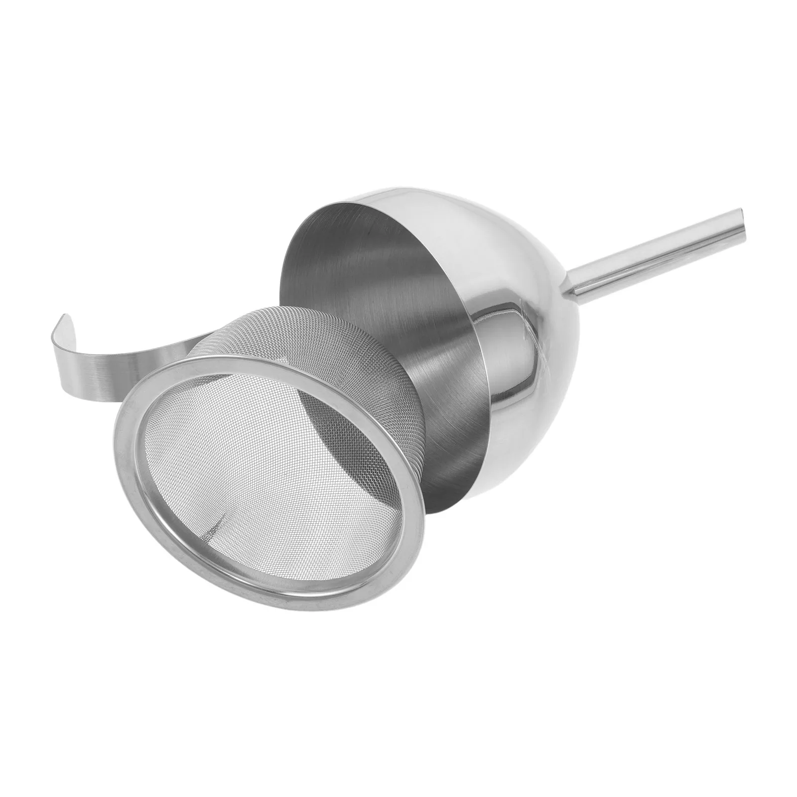 Stainless Steel Funnel Strainer Set Large Mouth Ergonomic Grip for Cooking Oil Juice Wine Coffee