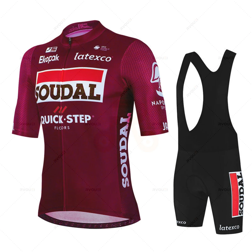 Soudal Quick Step Cycling Jersey Summer Set Team Bicycle Clothing Road Bike Suit Bib Shorts MTB Maillot Ciclismo Ropa Bicicleta