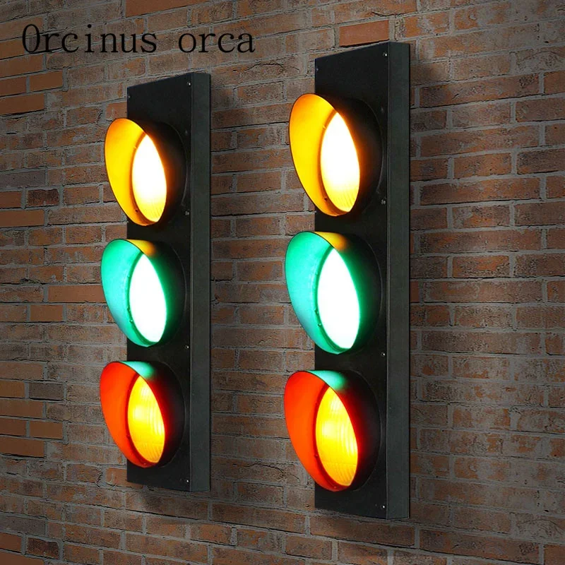 American industrial wind traffic lights wall lamps restaurants cafes bars children's room lights creative outdoor  wall lamp