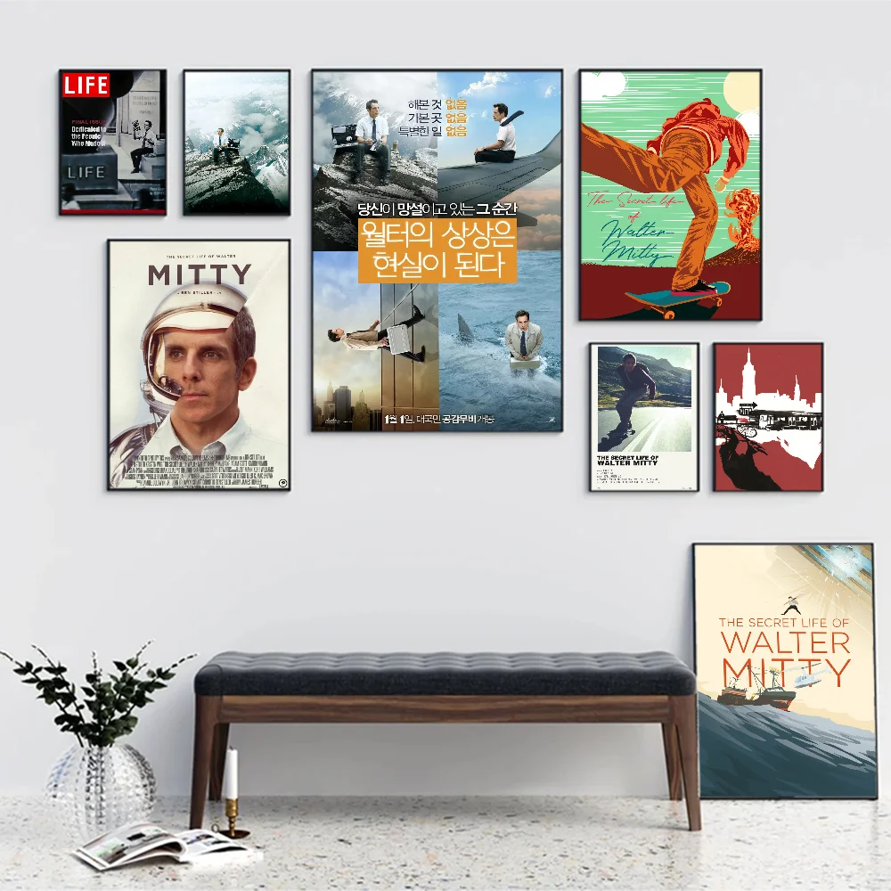 The Secret Life Of Walter Mitty DIY Sticky Poster Whitepaper Prints Posters Artwork Vintage Decorative Painting