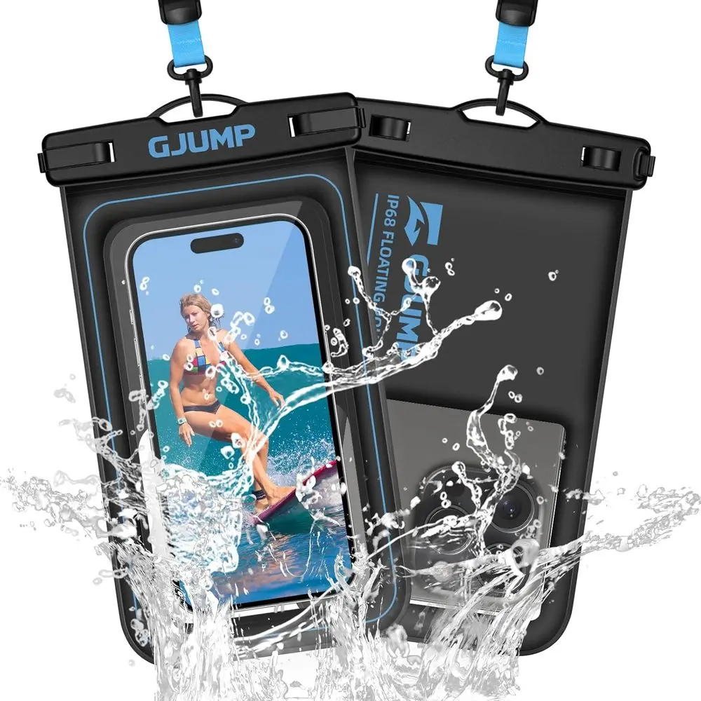 

2-Pack Waterproof Floating Pouch, IP68 Rated for iPhones 17, 16, 15, 14 Pro Max, Ideal for Underwater, Snorkeling, Beach, Swimmi
