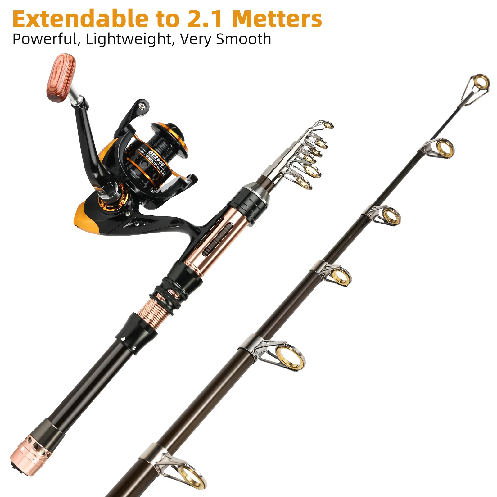 Fishing Rod Kit Carbon Fiber Reel Combo Pole And Telescopic Fishing For Adults Saltwater Freshwater Travel