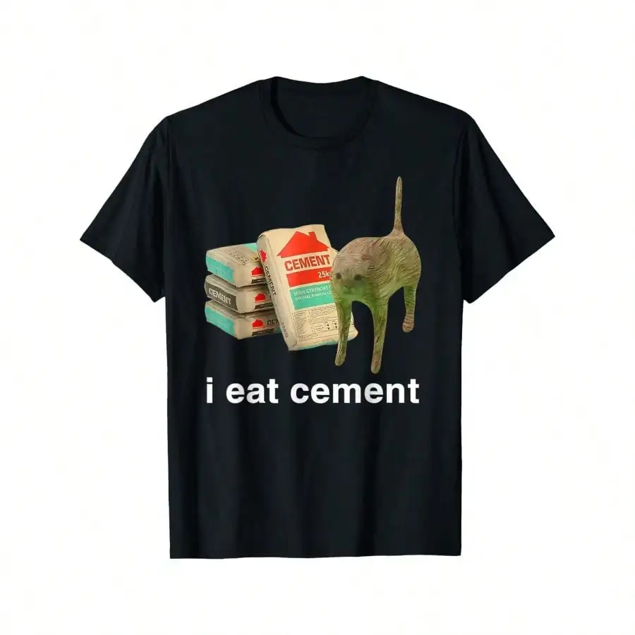 

Забавная футболка Dank Meme I Eat Cement Cursed Cat Oddly Specific, 180 г