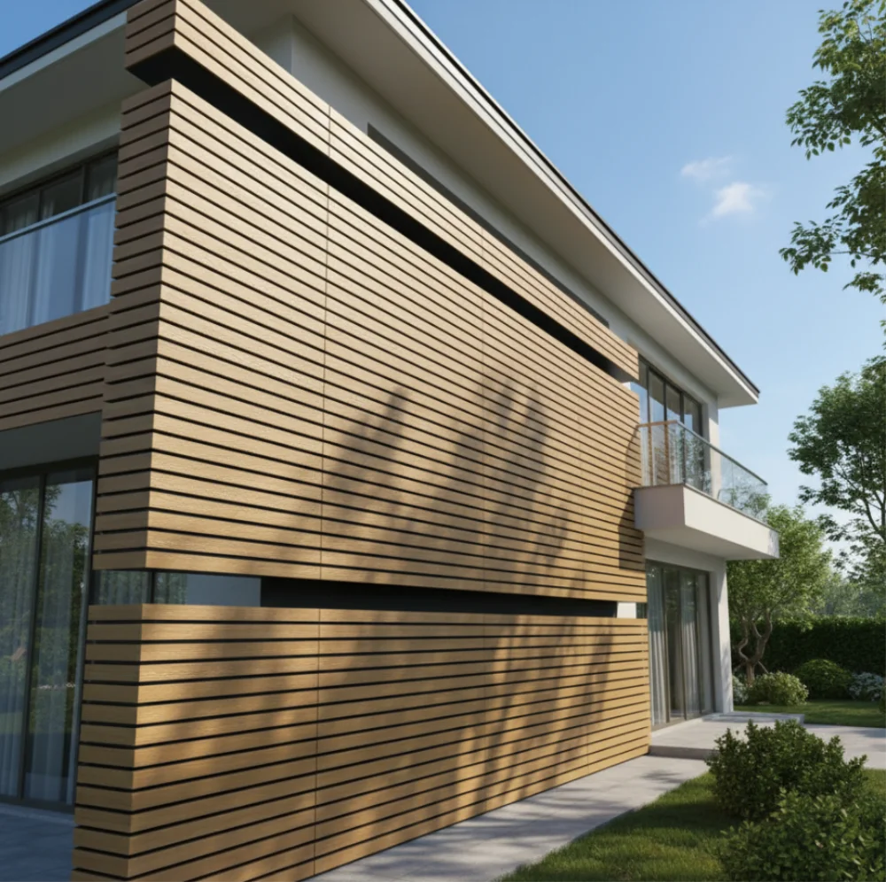 2026 Waterproof 3D WPC Wall Panel Outdoor Interior Exterior Decorative Wall Cladding Groove Design Eco Friendly Factory Directpr