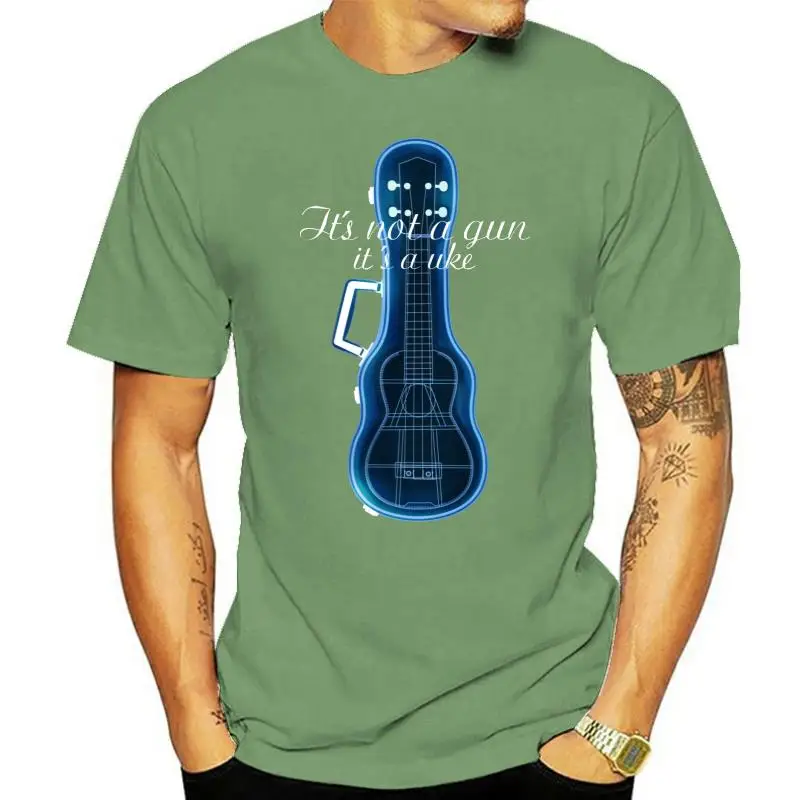 Ukulele Xray Tee Funky Clothes Men T-shirt Its Not A Gun T Shirts Black Blue Fashion Tshirt O Neck Tops Hip Hop Streetwear