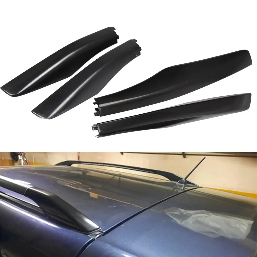 4PCS Black Roof Rack Leg Cover Roof Rack Bar Rail End Protection Cover Shell For Lexus RX350 RX400h RX330 2003-2009 Replacement
