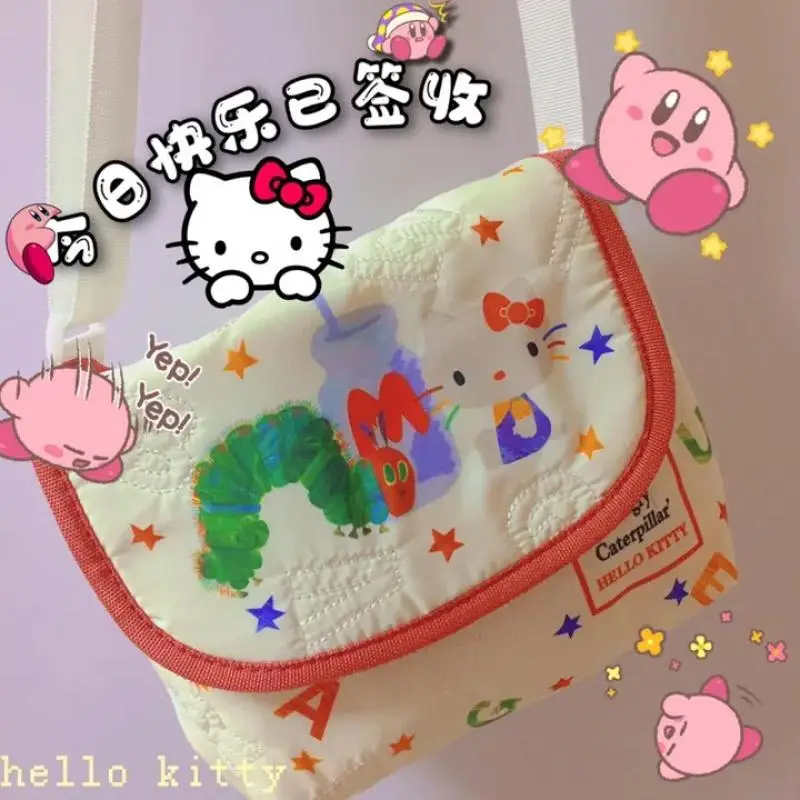 

Kawaii Sanrio Hello Kitty Embroidery Cute Versatile Caterpillar Bag Shoulder Bag Underarm Bag Cosmetic Bag Storage Bag Girl Gift