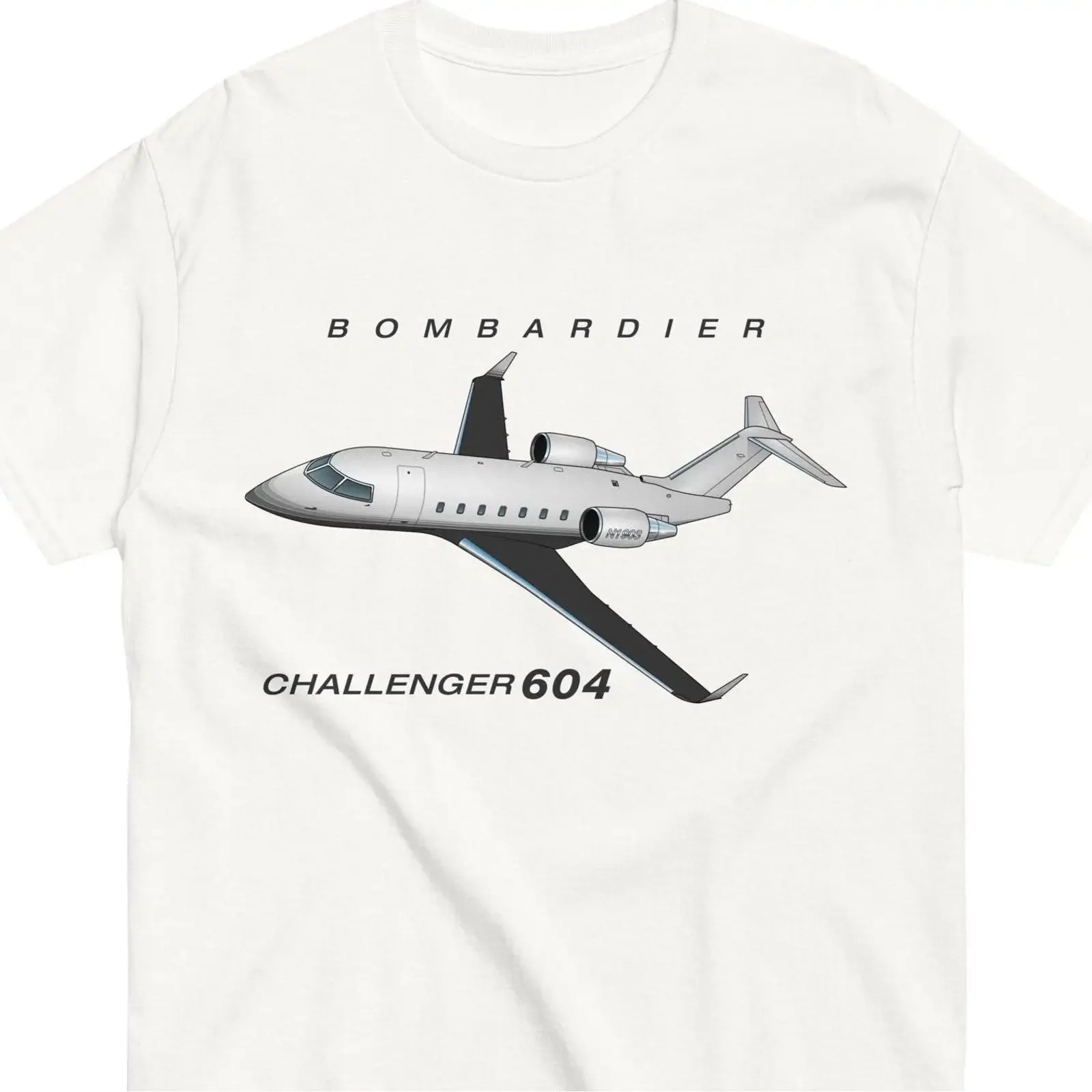 Bombardier Challenger 604 Custom Airplane T Shirt Personalized with N Number Flyboy Toys Pilot Aviation vintage Washed