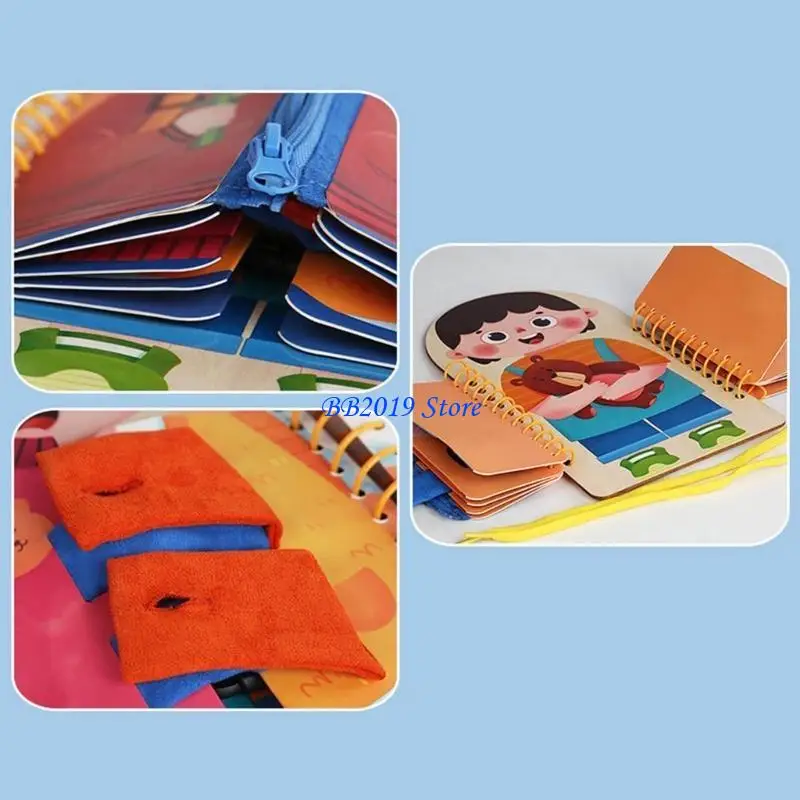 Q0KB Toddler Dress up Toy Basic Life Skills Training Supplies Colorful Dressing Toy