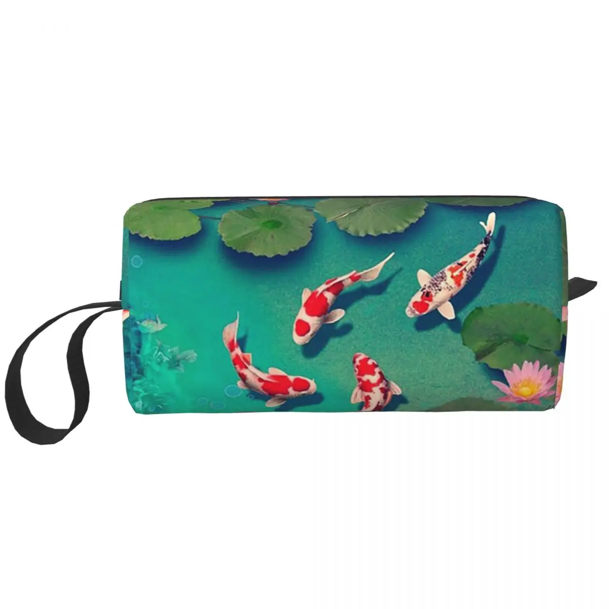 Vibrant Pond And Colorful Koi Fish Pencil Case for Gifts Pen Box Pencil Bag Stationery Supplies Travel Women Cosmetic Bag