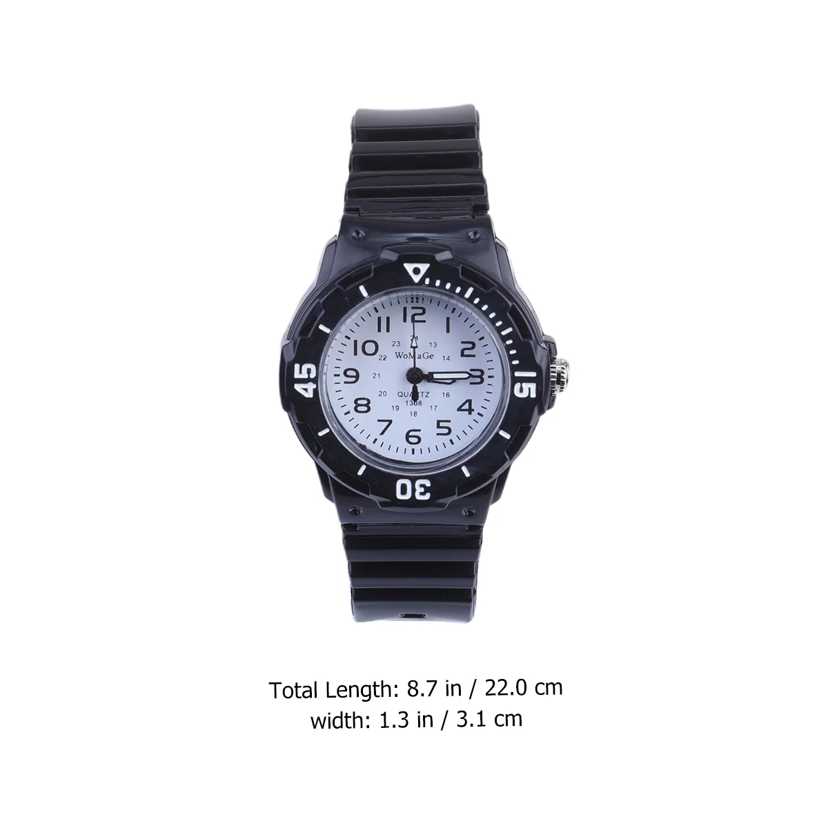 's Quartz Watch Silicone Band Black White No 4 Stylish Sporty Design for Reliable Accuracy Soft Strap