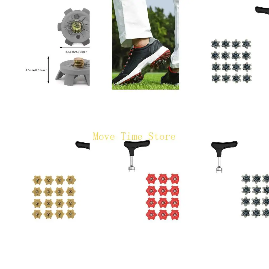 

92ME 16Pcs Golf Shoe Spikes Replacement Studs Screw Shoe Nails Nonslip Golf Spikes Pin Shoes Replacement Part