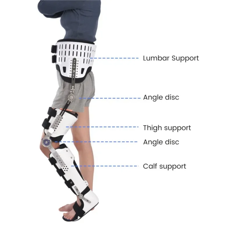 Knie Orthese Verstelbare Heup Knie Enkelvoet Heup Crotch Taille Enkel Voet Been Vast Ondersteuning Hoge Beschermer Revalidatie