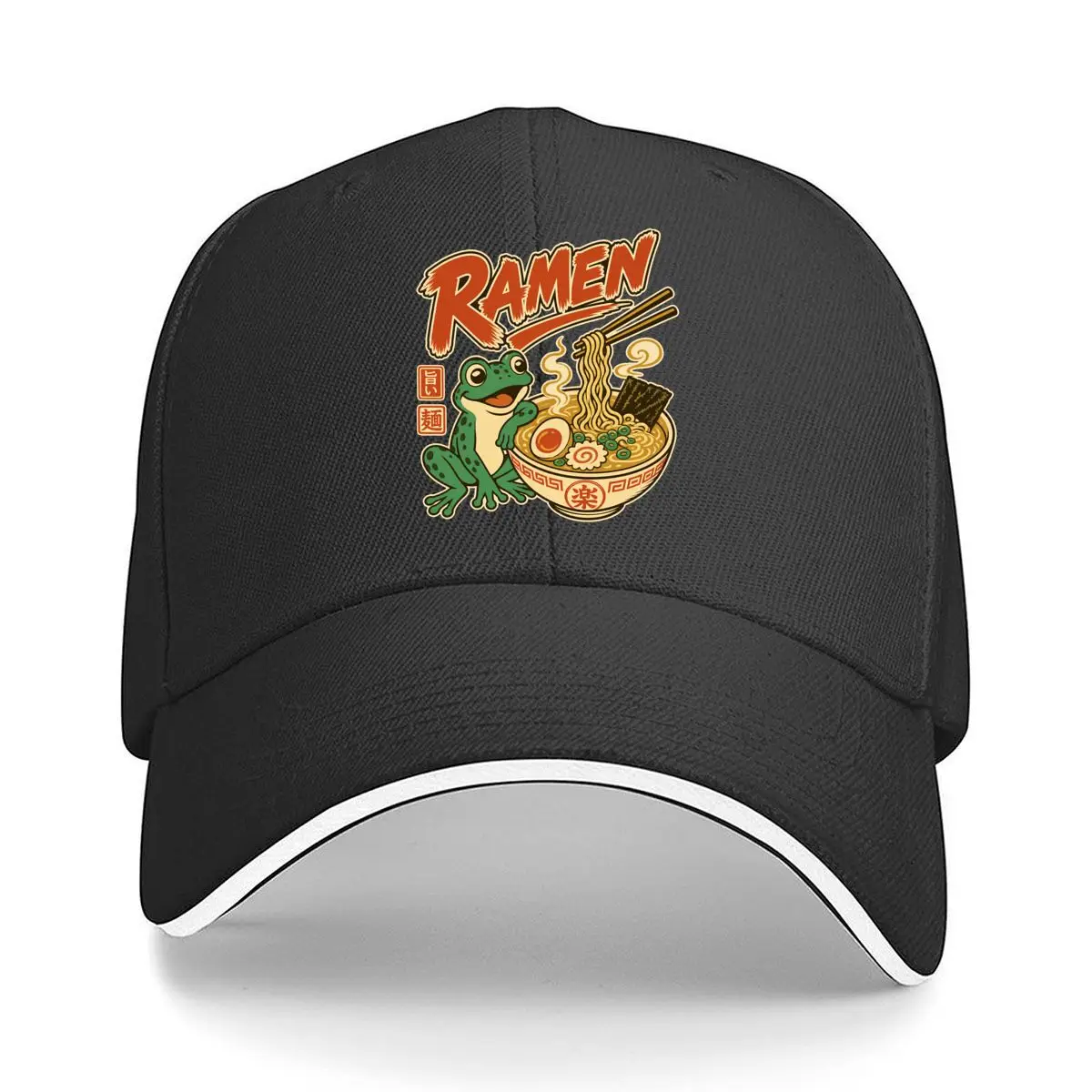 RAMEN Frog Noodles Bowl Graphic Sandwich Baseball Cap Outdoor Workouts Sun Hat