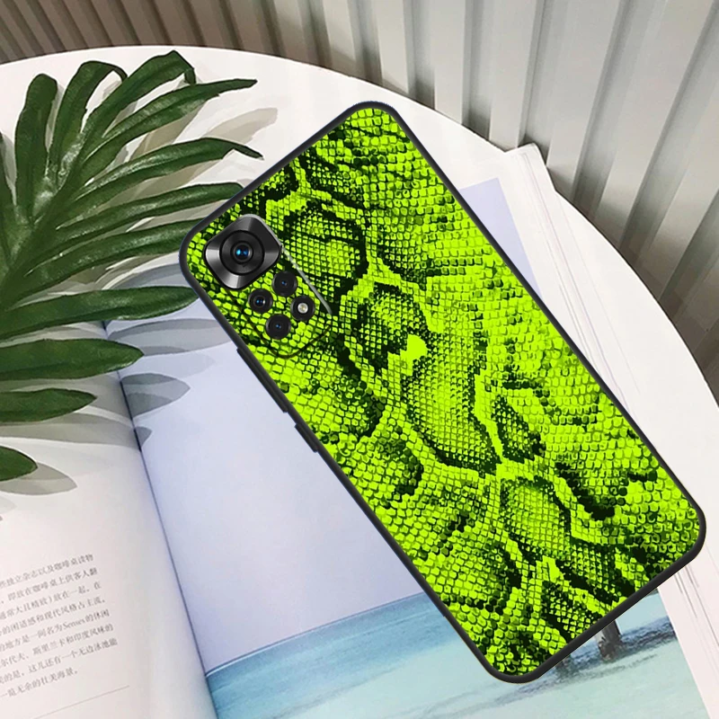 Snake Skin Print For Xiaomi Redmi 10C 9C 12C 10A 9T Case For Redmi Note 12 8 9 10 11 Pro 9S 10S 11S Cover