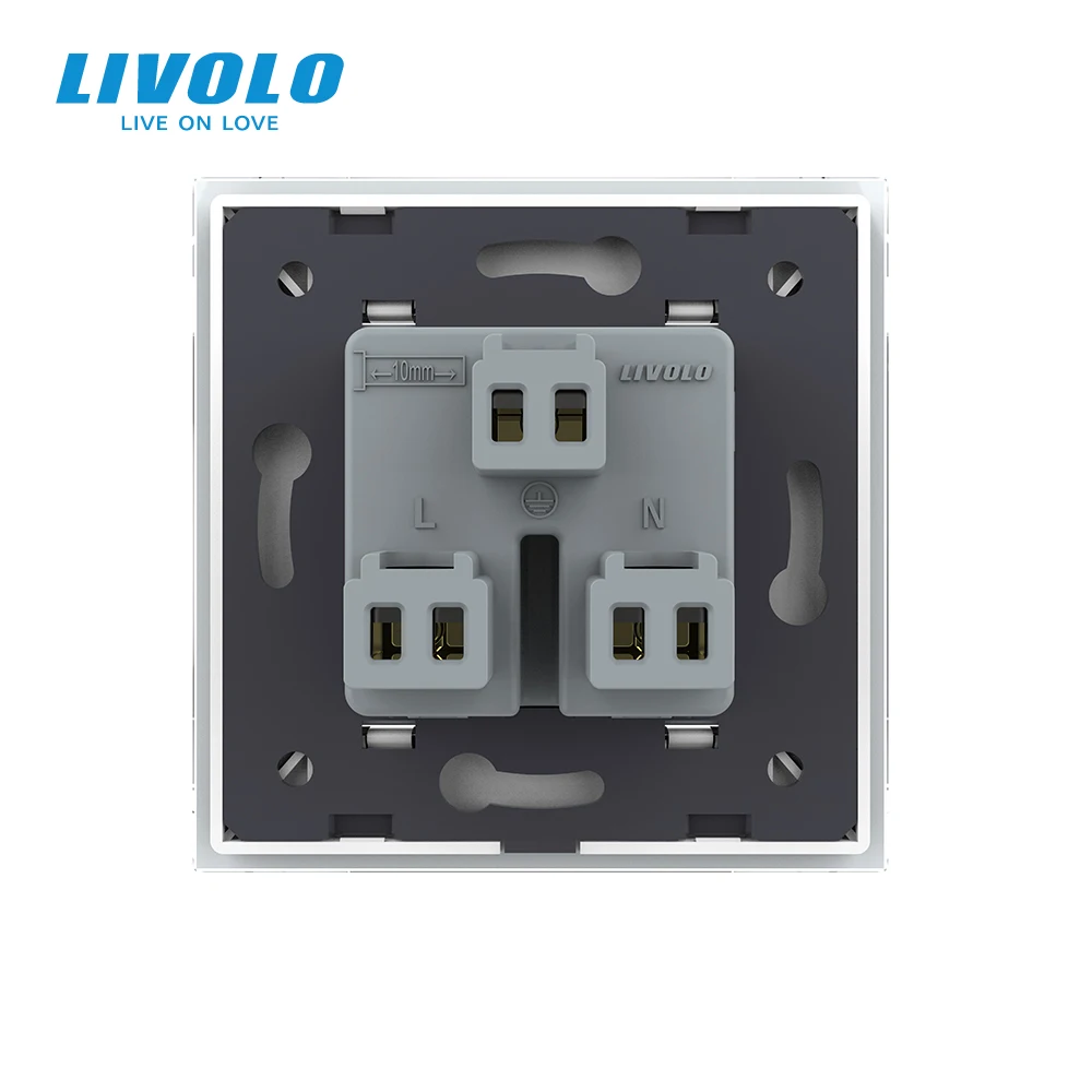 Livolo EU Standard Multifunctional Power Socket,Crystal Glass Panel,110~250V 16A 80mm*80mm,Wall Power Outlet for Smart Home