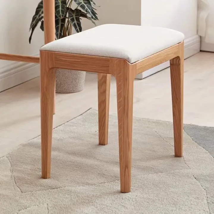 

Customizable new solid wood simple square stool creative fabric dresser stool