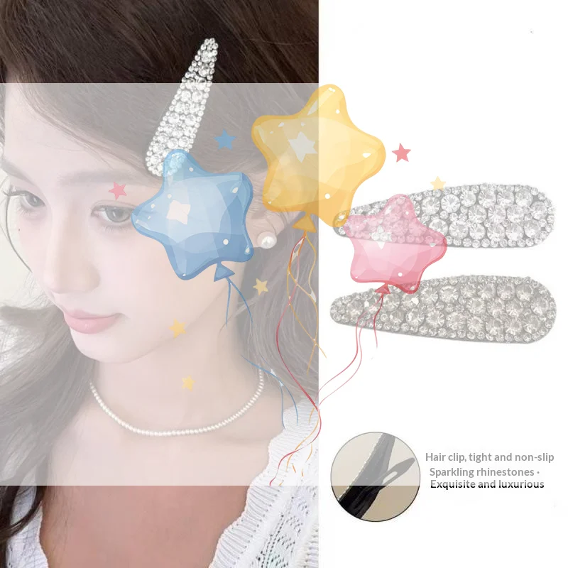 2pcs Sparkly Rhinestone Hair Clips Shiny Crystal Non Slip Design For Daily Use Party Wedding Bridal Hair Accessories