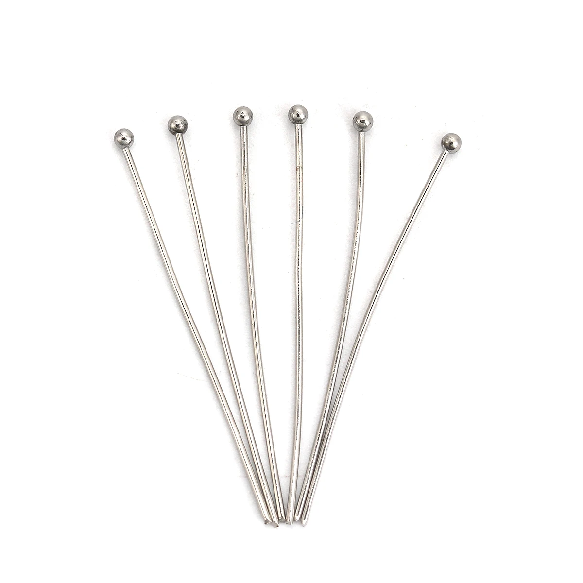 50PCs Stainless Steel Ball Head Pins For Diy Jewelry Making Silver Color Head Pins Needlework Handmade Components Findings