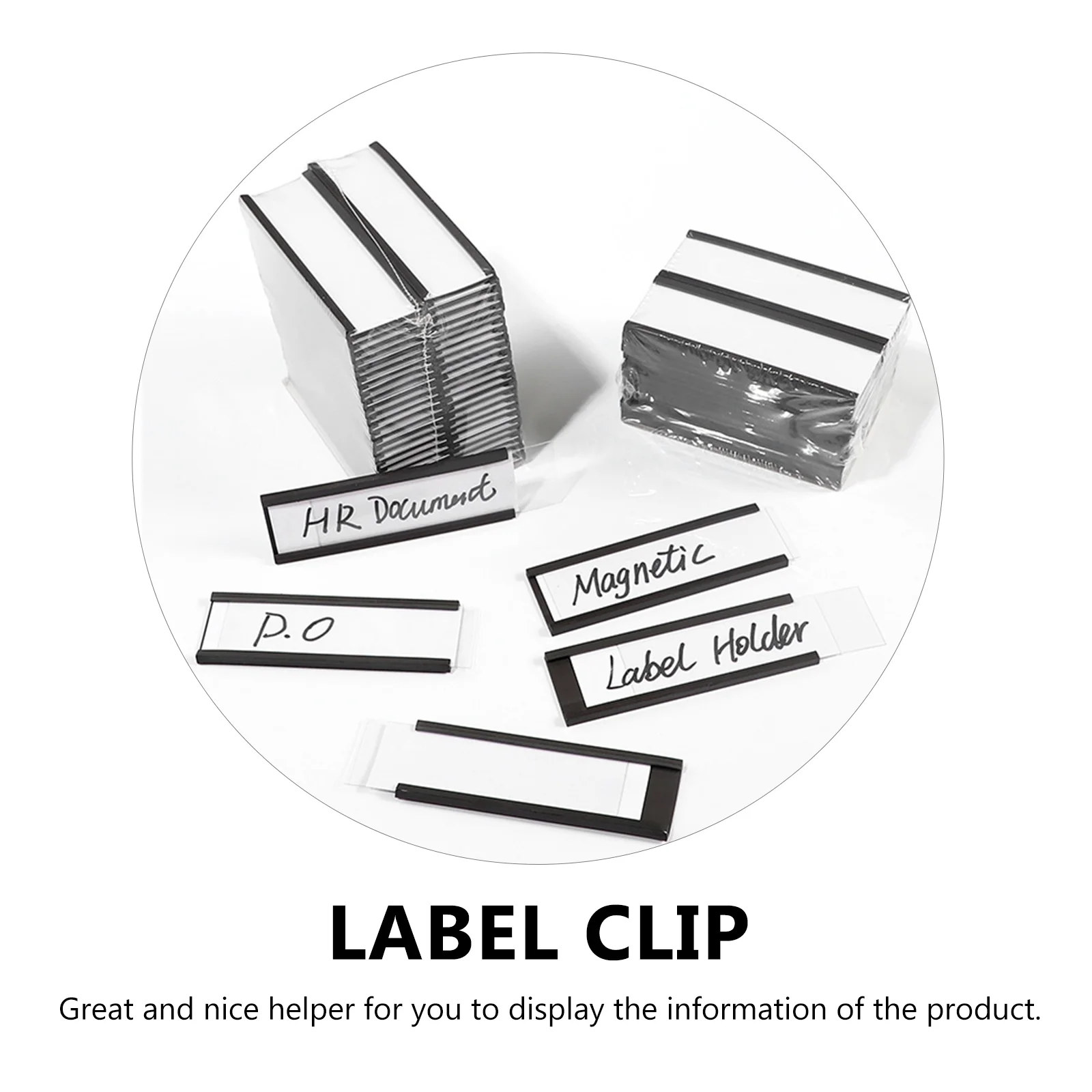 50 Pcs Label Holder Labels Magnetic Cards Display Clip Price Supermarket Tag Paper Clip-type Clamp