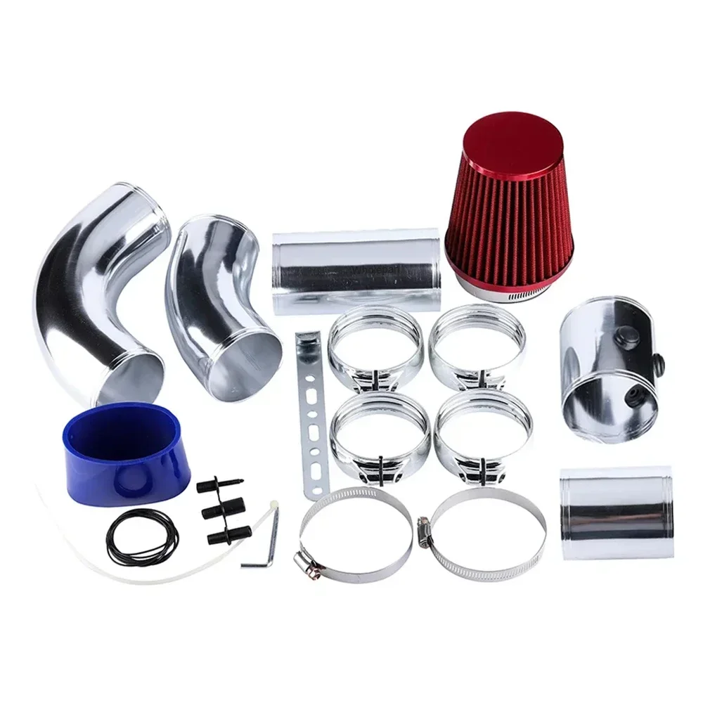 Universal 3\'\' 76mm Air Intake Pipe Modification Kits Aluminum Alloy Intake Pipe Cold Air Filter Injection System with Air-filter