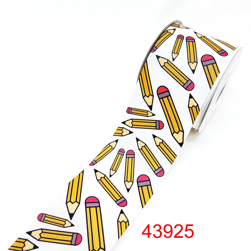DIY Back To School Printed Grosgrain Ribbon For Craft Supplies Sewing Accessories 5 Yards, Planar Resins 10 Pieces. 43925