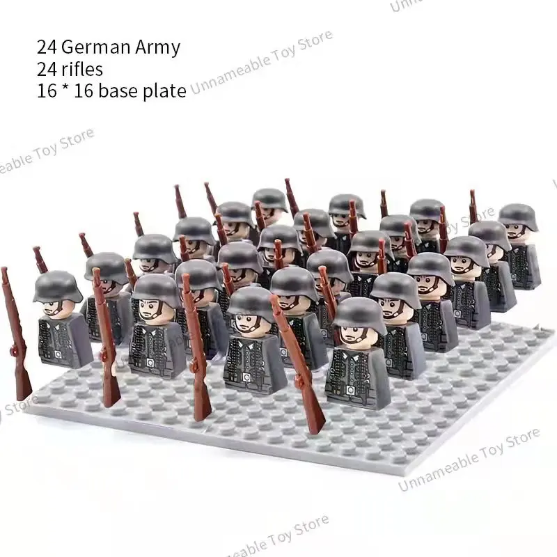 New 24pcs/lot WW2 Military Soldier Array Soviet US UK  China France Figures Building Blocks Children Toy War Toys Christmas Gift