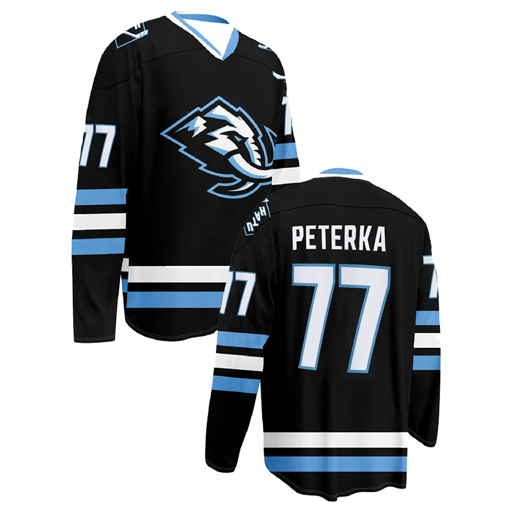 ميرش يوتا ماموث هوكي جيرسي الخامس الرقبة طويلة الأكمام ملابس رياضية النساء الرجال الرياضة البلوز لاعب تأثيري قميص حريمي #4