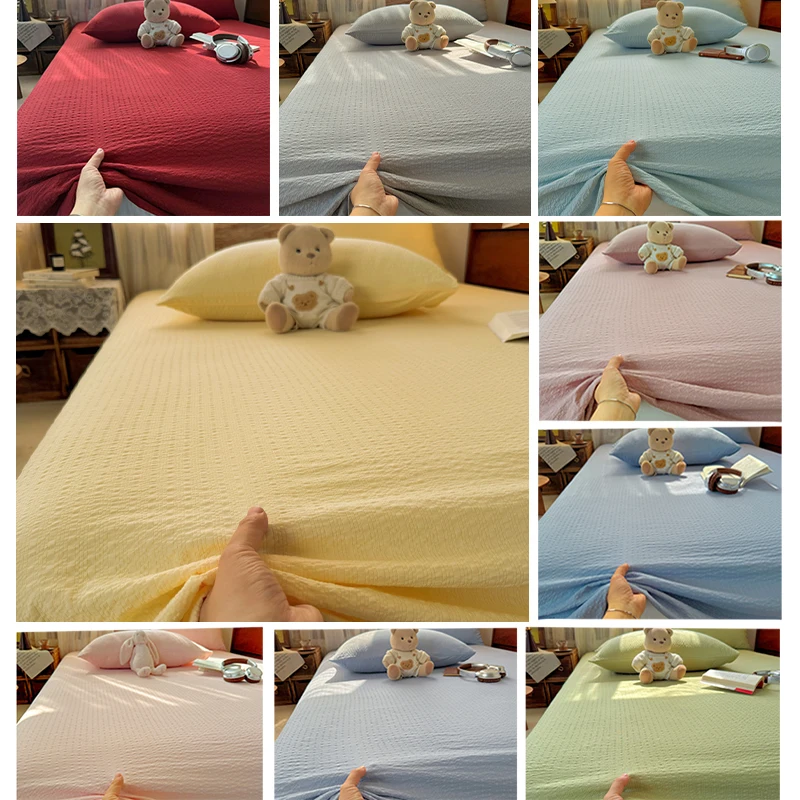 Queen Size Bed Flat Sheet - Soft Plain Solid Color Top Sheets Double Bed Linen Without Pillowcase for Home Bedding Decoration