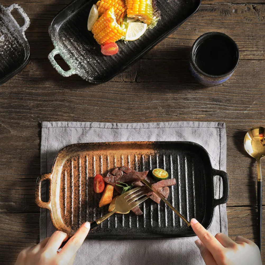 

Heat Resistant Ceramic Baking Dish Dual Handle Design Material Perfect for Home Kitchen and Restaurant Baking